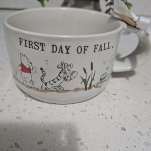 Disney Winnie the Pooh First Day of Fall Mug - White and Red